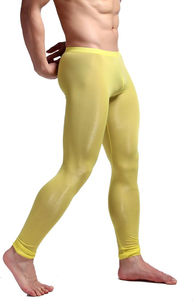 Mens Solid <b>Thermal</b> Compression Pants Mid Seamless Stretch Fitness <b>Leggings</b> Quick Dry Running Training Breathable Active Gym - Product Image 3
