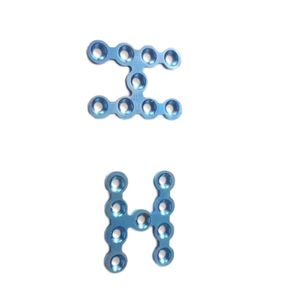 Plaques maxillo-faciales en H pour mandibule, lot de 5 pièces - Product Image 1