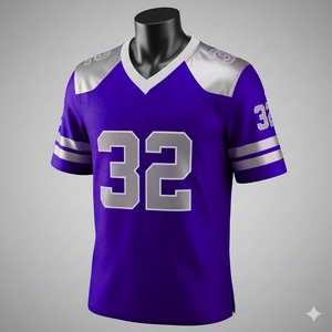 Vente en gros de maillots de football américain personnalisés de haute qualité, broderie et sublimation, manches courtes, pour équipe, à prix avantageux - Product Image 1