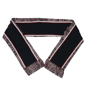 Ensemble hiver bonnet et écharpe tricotés rayés noir, rouge et blanc de la sororité Sigma Rho, avec pompon et gland, pour fans universitaires, long, unisexe - Product Image 3