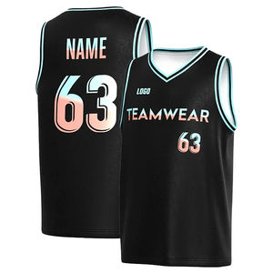 Ensemble de maillot et short de basket-ball d'été respirant avec broderie personnalisée et impression, anti-transpiration - Product Image 3