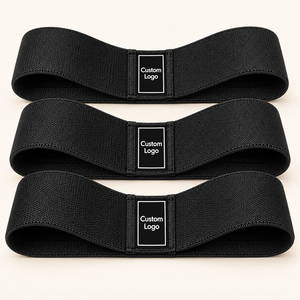 Banda de tela con logo personalizado para ejercicios de sentadillas, entrenamiento de glúteos, accesorios de fitness para mujer, ropa de gimnasio en casa, producto al por mayor - Product Image 6