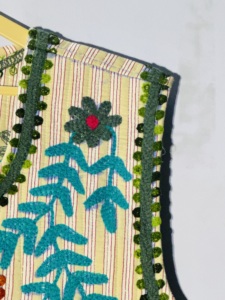 Hand Embroidered Floral Vest: Striped Boho Suzani Waistcoat, festival <b>Hippie</b>, Folk Art <b>Jacket</b>, Handmade - Product Image 3