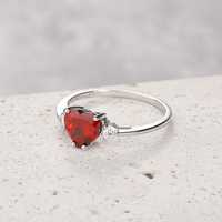 Bague Cœur en Améthyste Naturelle, Argent Sterling 925, Certifiée IGI, Style Vintage, Cadeau pour Fiançailles, Anniversaire, Pierre de Naissance de Février
