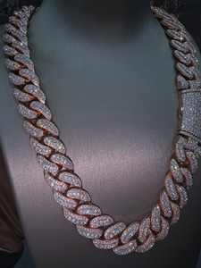 Collier chaîne cubaine glacée en or rose avec moissanite VVS, tendance unisexe, best-seller, vente chaude, hip-hop, bling, luxe - Product Image 6