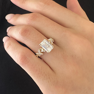 Trending IcedJewelz 2.80Carat EmeraldCut Lab Grown Diamond Engagement Wedding <b>Ring</b> <b>14k</b> Yellow <b>Gold</b> - Product Image 5
