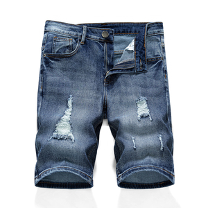 Shorts de Mezclilla para Hombre, Modernos, Azules, Casuales, con Diseño Ajustado, Tela de Algodón Elástica y Múltiples Bolsillos - Product Image 6