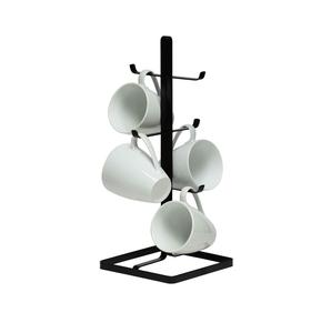 Grand porte-gobelets en fer avec design multi-compartiments et finition noire lisse pour une organisation pratique à la maison - Product Image 4