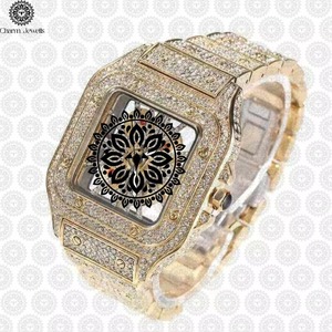 Reloj de Diamantes Moissanite de Alta Calidad con Cristal de Zafiro, Resistente al Agua, Estilo Casual de Negocios, Reloj de Lujo Disponible para la Venta - Product Image 1