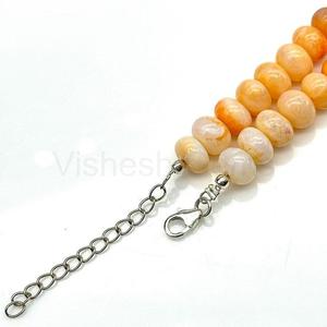Natural Orange Opal Smooth Rondelle Beaded Choker Necklace 7x8mm Candy Opal Gemstone Necklace With 925 Sterling <b>Silver</b> Jewelry - Product Image 2