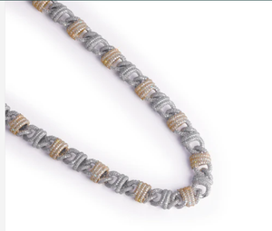 Two-Tone Geometric Link Chain <b>Statement</b> <b>Necklace</b> 18K Gold Plated Zinc Alloy Unisex Hiphop Everyday Wear - Product Image 2