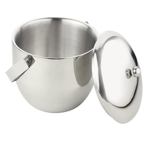 Seau à glace de luxe en acier inoxydable avec pince pour fêtes et bars |   Isolation à double paroi |   Résistant à la rouille |   Approvisionnement en gros - Product Image 2