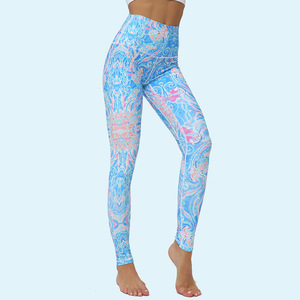 <b>Women</b> Yoga Sets High Quality Spandex/Nylon Solid Fabric High Elastic Waist Breathable Full Length Yoga <b>Leggings</b> Pants for - Product Image 5