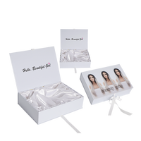 Boîtes cadeaux de luxe personnalisées avec logo imprimé pour perruques, en carton recyclable doublé d'éponge, pour extensions capillaires