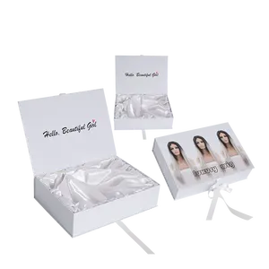 Vente en gros, impression de logo personnalisé, boîtes d'emballage de perruque de luxe, boîte en papier pour extension de cheveux, cadeau, boîte d'emballage en papier pour pull