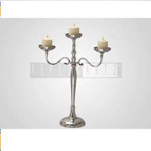 Support à bougies décoratif en aluminium à 3 bras pour bougies chauffe-plat, idéal pour la décoration de Noël, la décoration intérieure et comme centre de table - Product Image 3