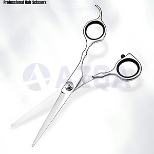 Stainless Steel 6.8 Inch Hair Cutting Scissors With Adjustable Tension Screw Rubber <b>Rings</b> And Finger Rest - Product Image 4