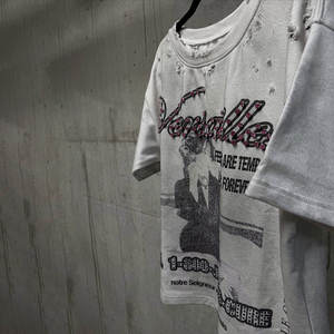 T-shirt en coton surdimensionné à imprimé portrait délavé style vintage, coupe décontractée, streetwear urbain, haut de mode, fabricant en gros - Product Image 2