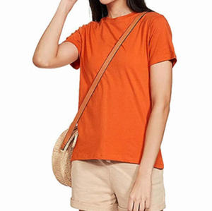 Camiseta de Algodón para Mujer, de Alta Calidad, Color Sólido, Ecológica, Transpirable, Ligera, Ajustada, Antiarrugas y de Secado Rápido, al por Mayor - Product Image 2