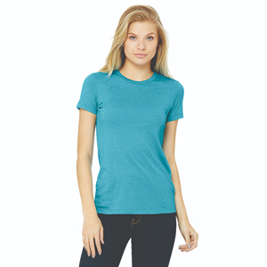 Camiseta de cuello redondo para mujer, corte ajustado, 100% algodón peinado y hilado en anillo Airlume, con cinta en el hombro, largo extendido, talla OEM - Product Image 1