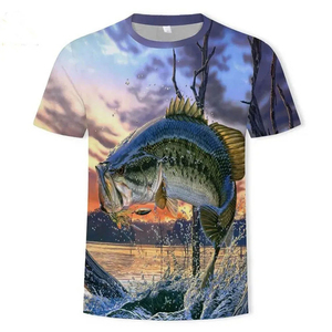 Chemises de pêche de haute qualité en gros, coton/polyester, séchage rapide, respirantes, grandes tailles, manches courtes, maillots de pêche - Product Image 1