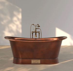 Antique Copper Freestanding Oval <b>Bathtub</b> Classic Handcrafted Eco-Friendly Without Lid for Home Hotel Bathroom Indian Home Crafts - Product Image 2