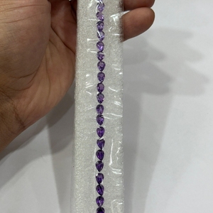 High Quality Natural African <b>Amethyst</b> Pear Cut 27 Piece Set 16.21 Carat 7x5mm Loose Gemstones for <b>Bracelet</b> Necklace Jewelry - Product Image 1
