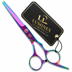 Ciseaux droits pour gauchers NYBL-55 de 5,5 pouces, JAPON, acier 440C, tranchants, dureté 58-59HRC, manche en acier inoxydable, ciseaux de barbier, cheveux, 28 - Product Image 1
