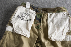 Shorts Cargo Rétro Camouflage Personnalisés pour Hommes 100% Coton Lavé avec Cordon de Serrage Multi-Poches Décontractés Streetwear d'Été - Product Image 4