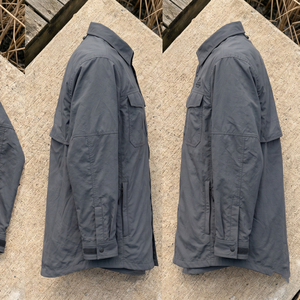 Chest Pocket Windbreaker Shirts 100% Nylon Waterproof Shirt Men's Button <b>Up</b> Rain Shirts Tops Mens Custom Wind Breaker Shirt Tops - Product Image 3