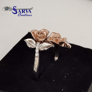 925 Silver Flower <b>Cocktail</b> <b>Ring</b> Women's Romantic Wedding Statement <b>Ring</b> Engagement & Wedding <b>Ring</b> Cubic Zirconia - Product Image 5