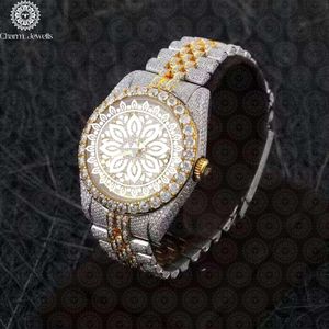Charm_Jewells Women's Luxury Stainless Steel <b>Watch</b> Round Case Analog Quartz Movement Diamond Encrusted Bracelet 40mm - Product Image 2