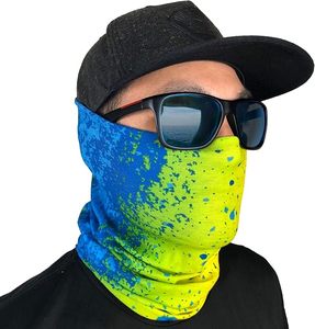Masque facial balaclava unisexe bleu et jaune imprimé par sublimation, respirant, imperméable, en spandex/polyester, couvrant entièrement le visage, pour le sport et les activités de plein air - Product Image 1