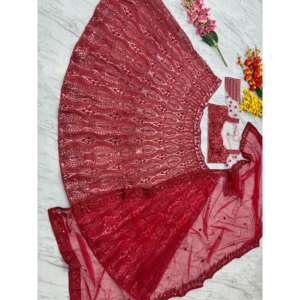 Designer Tendance Plus Beau Fil Broderie Lehenga Choli Taille 2XL - Product Image 6