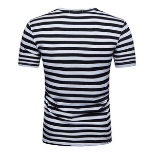 Camiseta a Rayas para Hombre 2026, Nueva Moda, Cuello Redondo, Manga Corta, Corte Ajustado, Estilo Hip Hop, Vintage - Product Image 4