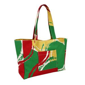 Bolsa de Lona Natural de 12 Onzas con Estampado Circular Colorido de Alta Moda, Forro Interior de Poliéster, para Compras o Regalos - Product Image 2