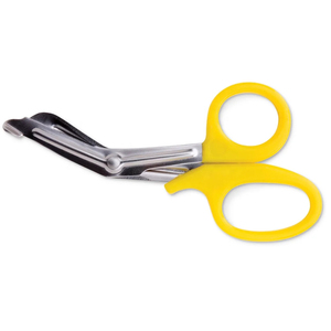 กรรไกรอเนกประสงค์สำหรับงานทันตกรรม ยี่ห้อ SureMed Instruments สำหรับพยาบาลและห้องปฏิบัติการทางการแพทย์ ด้ามจับสีเหลือง ทำจากสแตนเลส ใช้ตัดผ้าพันแผลและวัสดุอื่นๆ - Product Image 3