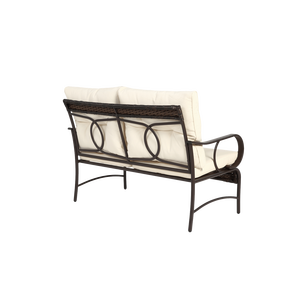 Ensemble de meubles de patio d'extérieur en rotin brun 4 pièces chaise de canapé de conversation en osier avec coussin pour porche, terrasse et meubles de jardin - Product Image 6