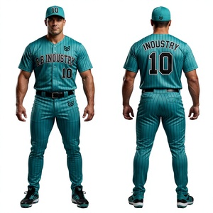 Uniforme de Béisbol Sublimado con Degradado de Mármol Blanco y Azul Premium, Kit Completo Profesional con Camiseta, Pantalones y Gorra - Product Image 3
