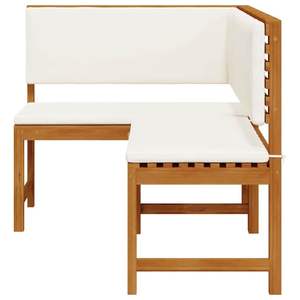 Silla de jardín de madera maciza de acacia, 55,12 x 39,37 x 35,83 pulgadas, banco de patio marrón - Product Image 5