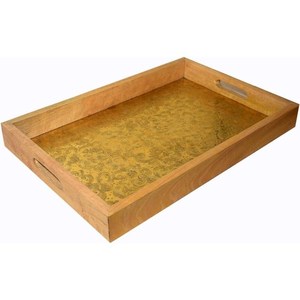 Plateau en bois de qualité supérieure avec poignée en arc, design durable et contemporain pour la restauration et la décoration - Product Image 1