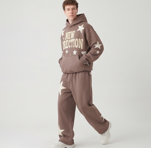 Men <b>Women</b> Printed Pullover Hooded <b>Tracksuit</b> Winter Casual Full Length Drop Shoulder Sweat Hoodie Wide Leg Pants Unisex 2 1 - Product Image 4