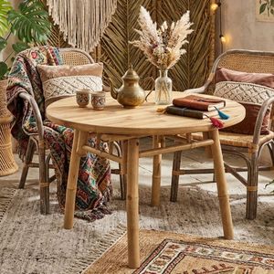 Eco-Friendly Outdoor Round <b>Bamboo</b> Dining <b>Table</b> Sustainable Garden & Patio Furniture Supplier - Product Image 3
