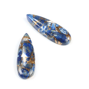 Cabujones de Lapislázuli Azul Natural de Alta Calidad, 10x25mm, Forma de Pera, Base Plana, Gemas Sueltas para Fabricación de Joyería y Pendientes - Product Image 1