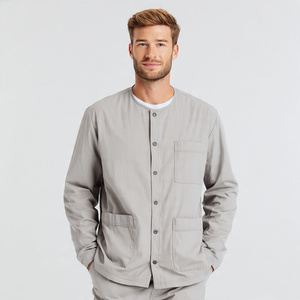 Blouse de travail unisexe en coton tricoté à fermeture éclair pour le personnel médical, chirurgical et de beauté - Product Image 6