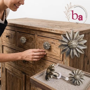 Poignées de meuble en fonte motif floral, design industriel, durables, pour hôtels, entrepôts, bars et tiroirs de rangement - Product Image 4
