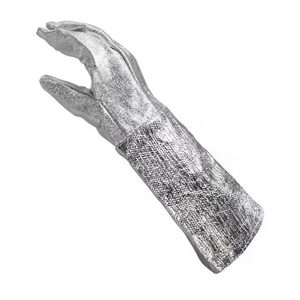Personal Protective Equipment <b>Fire</b> Proof Aluminized Split Leather Welding Gloves General Purpose Safety Cuff Industrial CE - Product Image 4