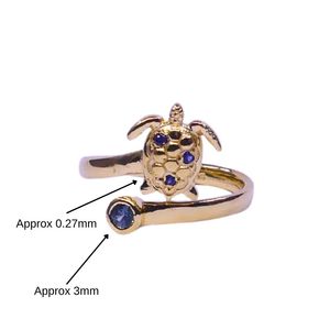 Bague classique pour femme en argent sterling 925 plaqué or avec saphir bleu et tourmaline multicolore, idéale pour les mariages - Product Image 2