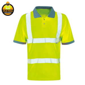 Camiseta Polo de Alta Visibilidad para Trabajo con Tiras Reflectantes, Impermeable, para Carreteras, Camiseta Polo de Alta Visibilidad para Seguridad - Product Image 3