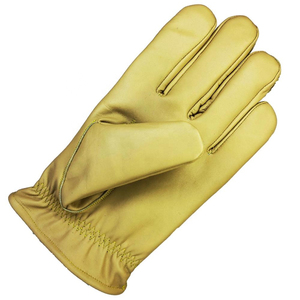 Gants de conduite en cuir pour homme, doublure polaire intégrale, en cuir de vachette, style uni, longs et élégants pour le quotidien - Product Image 2